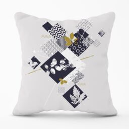 Warren Reed - Designer Abstract Botanical Outdoor Cushion in Grey - Size: 60 cm x 60 cm - thumbnail 1