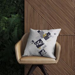 Warren Reed - Designer Abstract Botanical Outdoor Cushion in Grey - Size: 60 cm x 60 cm - thumbnail 2