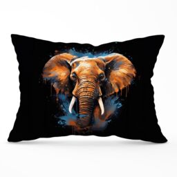 Warren Reed - Designer Splashart Elephant Blue Cushions - Size: 45 cm x 45 cm - thumbnail 1