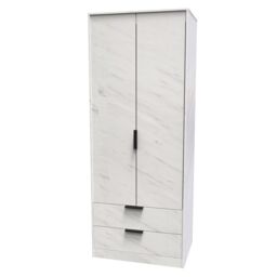 Ready Assembled 2 U Fuji 2 Door 2 Drawer Wardrobe (Ready Assembled) in Off-White - thumbnail 3