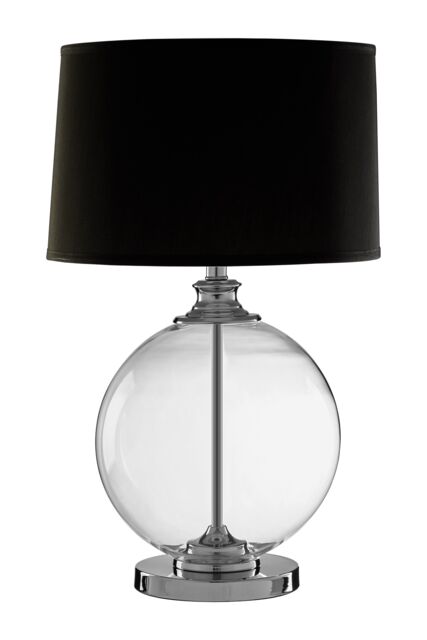 Orsina Edna Small Ivory Silk Shade Table Lamp in Black - image 1