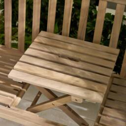 FurnitureboxUK Lox 2 Seat Solid Wood Outdoor Bench with Table in Light Brown - thumbnail 9
