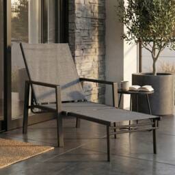 OUTSUNNY Sun Lounger w/ Retracable Footrest, 5-Position Adjustable in Grey - thumbnail 1