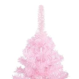 Berkfield Home Beautiful Artificial Pre-lit Christmas Tree with Ball Set Pink 18