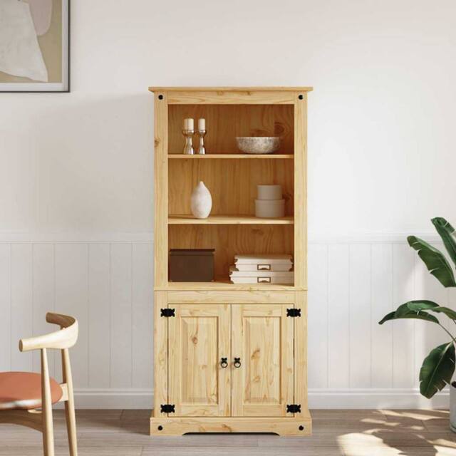 Berkfield Home Decorative Cupboard Mexican Pine Corona Range 80x40x170 cm in Brown - Size: 80 x 40 x 170 cm - image 1