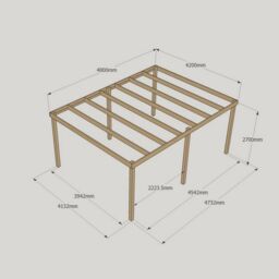 Rutland County Garden Furniture Ltd Garden Pergola 6 Posts - Wood - L420 x W480 x H270 cm - Light Green - thumbnail 5