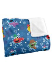 Sesame Street Character Snowflake Pattern Silky Touch Super Soft Throw Blanket 152 X 127 cm in White - thumbnail 3