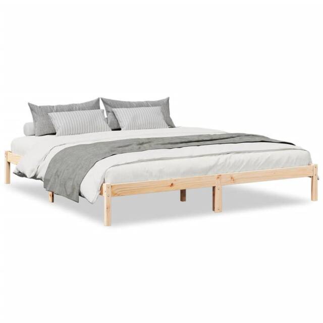 Berkfield Home Extra Long Bed Frame without Mattress 180x220 cm Solid Wood Pine in Light Tan - image 1