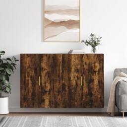 Berkfield Home Wall Mounted Cabinets 2 pcs Smoked Oak 69.5x34x90 cm in Brown - thumbnail 2