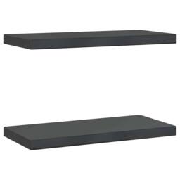 Berkfield Home Wall Shelves 2 pcs 50x23.5x3 cm Black Stainless Steel - thumbnail 3