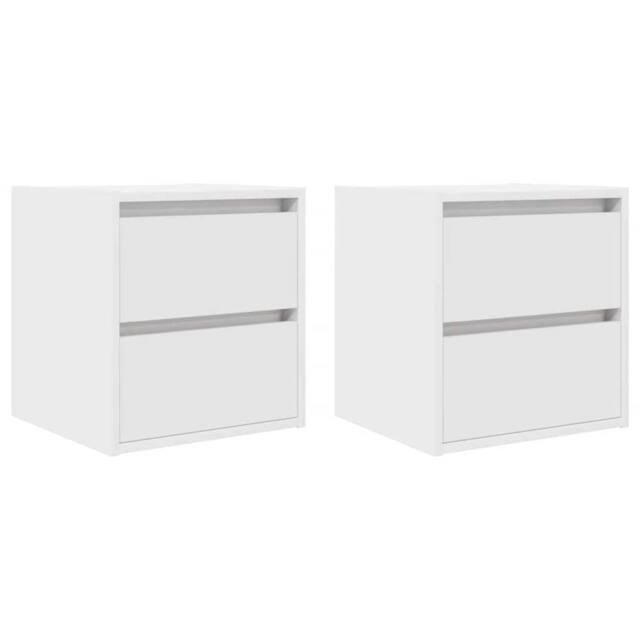 Berkfield Home Wall-mounted Bedside Cabinets 2 pcs White 38x34x40 cm - Size: 38 x 34 x 40 cm - image 1