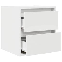 Berkfield Home Wall-mounted Bedside Cabinets 2 pcs White 38x34x40 cm - Size: 38 x 34 x 40 cm - thumbnail 6