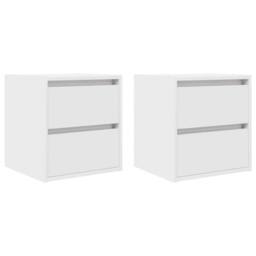 Berkfield Home Wall-mounted Bedside Cabinets 2 pcs White 38x34x40 cm - Size: 38 x 34 x 40 cm - thumbnail 1