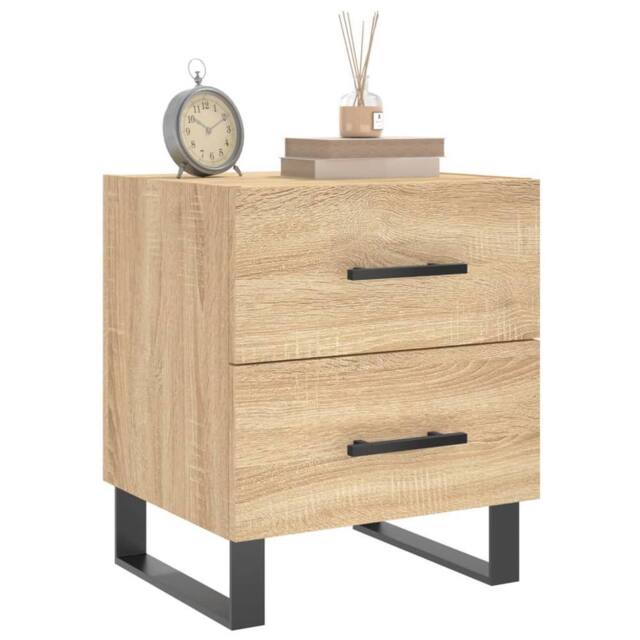 Berkfield Home Modern Bedside Cabinets 2 pcs Sonoma Oak 40x35x47.5 cm Engineered Wood in Light Tan - image 1