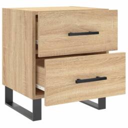 Berkfield Home Modern Bedside Cabinets 2 pcs Sonoma Oak 40x35x47.5 cm Engineered Wood in Light Tan - thumbnail 8