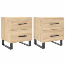 Berkfield Home Modern Bedside Cabinets 2 pcs Sonoma Oak 40x35x47.5 cm Engineered Wood in Light Tan - thumbnail 3