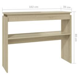 Berkfield Home Console Table Sonoma Oak 102x30x80 cm Engineered Wood in Light Tan - Size: 102 x 30 x 80 cm - thumbnail 6