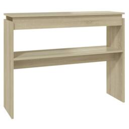 Berkfield Home Console Table Sonoma Oak 102x30x80 cm Engineered Wood in Light Tan - Size: 102 x 30 x 80 cm
