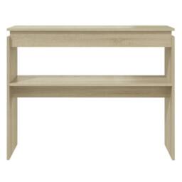 Berkfield Home Console Table Sonoma Oak 102x30x80 cm Engineered Wood in Light Tan - Size: 102 x 30 x 80 cm - thumbnail 4