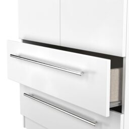 Ready Assembled 2 U Carlton 2 Door 2 Drawer Wardrobe (Ready Assembled) in White - Size: Large - thumbnail 5