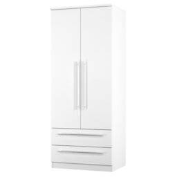 Ready Assembled 2 U Carlton 2 Door 2 Drawer Wardrobe (Ready Assembled) in White - Size: Large - thumbnail 3