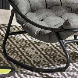 FurnitureboxUK Hydra Metal Outdoor Garden Rocking Chair in Grey - thumbnail 6