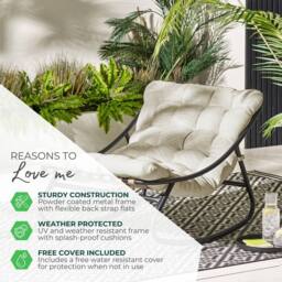 FurnitureboxUK Hydra Metal Outdoor Garden Rocking Chair in Grey - thumbnail 7