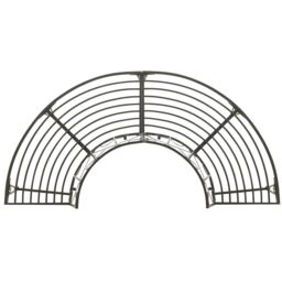 Berkfield Home Garden Half Round Tree Bench 160 cm Steel in Grey - thumbnail 3