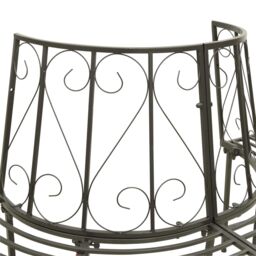 Berkfield Home Garden Half Round Tree Bench 160 cm Steel in Grey - thumbnail 5