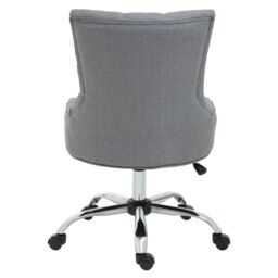 Orsina Grey Fabric & Chrome‑Base Home Office Chair, Tufted Diamond‑Back High‑Back Desk Chair - thumbnail 2