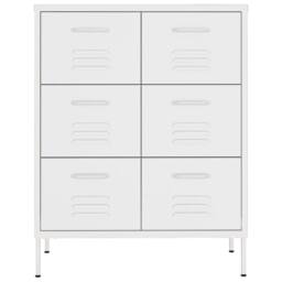 Berkfield Home Drawer Cabinet White 80x35x101.5 cm Steel - thumbnail 3