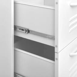 Berkfield Home Drawer Cabinet White 80x35x101.5 cm Steel - thumbnail 8