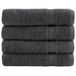 Berkfield Home Premium Shower Towels SOLUND 4pcs Anthracite 70x140cm 600gsm in Charcoal - thumbnail 2