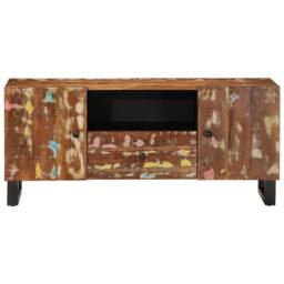 Berkfield Home TV Cabinet 105x33.5x46 cm Solid Wood Reclaimed&Engineered Wood in Brown - thumbnail 1