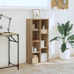 Berkfield Home Decorative Bookcase Artisian Oak 50x25x105 cm Engineered Wood in Brown - Size: 50 x 25 x 105 cm - thumbnail 1