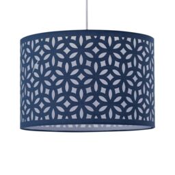 First Choice Lighting Set of 2 Navy Blue Laser Cut 30cm Pendant Lightshades - thumbnail 2