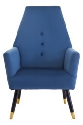 Orsina Loretta Velvet Button Detail Chair in Blue - thumbnail 7