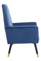 Orsina Loretta Velvet Button Detail Chair in Blue - thumbnail 3