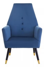 Orsina Loretta Velvet Button Detail Chair in Blue