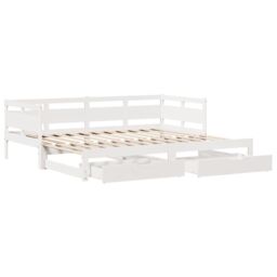 Berkfield Home Daybed with Trundle & Drawers without Mattress White 90x200 cm - thumbnail 3