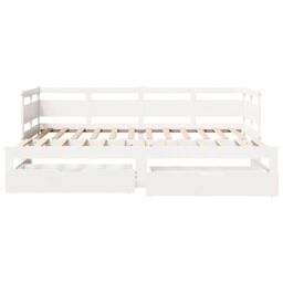 Berkfield Home Daybed with Trundle & Drawers without Mattress White 90x200 cm - thumbnail 4