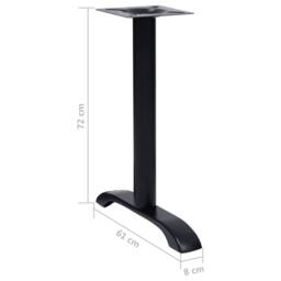 Berkfield Home Sturdy Bistro Table Legs 2 pcs Black 61x8x72 cm Cast Iron - Size: 61 x 8 x 72 cm - thumbnail 7