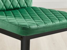 FurnitureboxUK Adley Grey Concrete Effect & Black Round Dining Table with Shelf & 4 Velvet Milan Dining Chairs in Green - thumbnail 6