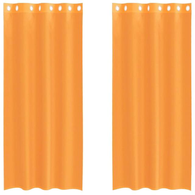 Berkfield Home Voile Curtains with Grommets 2 pcs Orange 140x225 cm - image 1