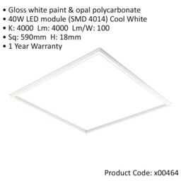 Loops Square Frame LED Ceiling Panel Light - 590 x 590mm - 40W Cool White LED - thumbnail 2