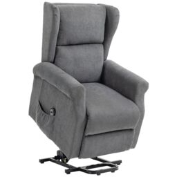 HOMCOM Power Lift Chair, Fabric Recliner Armchair w/ Remote Charcoal Grey - thumbnail 2