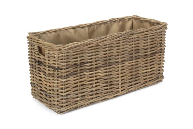 Red Hamper Rattan Small Under Bench Basket With Cordura Lining in Brown - image 1