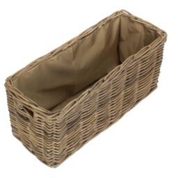 Red Hamper Rattan Small Under Bench Basket With Cordura Lining in Brown - thumbnail 2