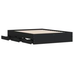 Berkfield Home Modern Bed Frame with Drawers without Mattress Black 140x190 cm - thumbnail 5