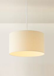 ValueLights Reni Natural Fabric Easy Fit Drum Ceiling Lamp Shade - Size: Large - thumbnail 2
